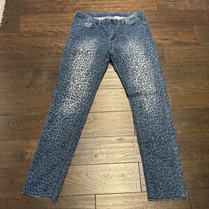 Vintage blue leopard print jeans